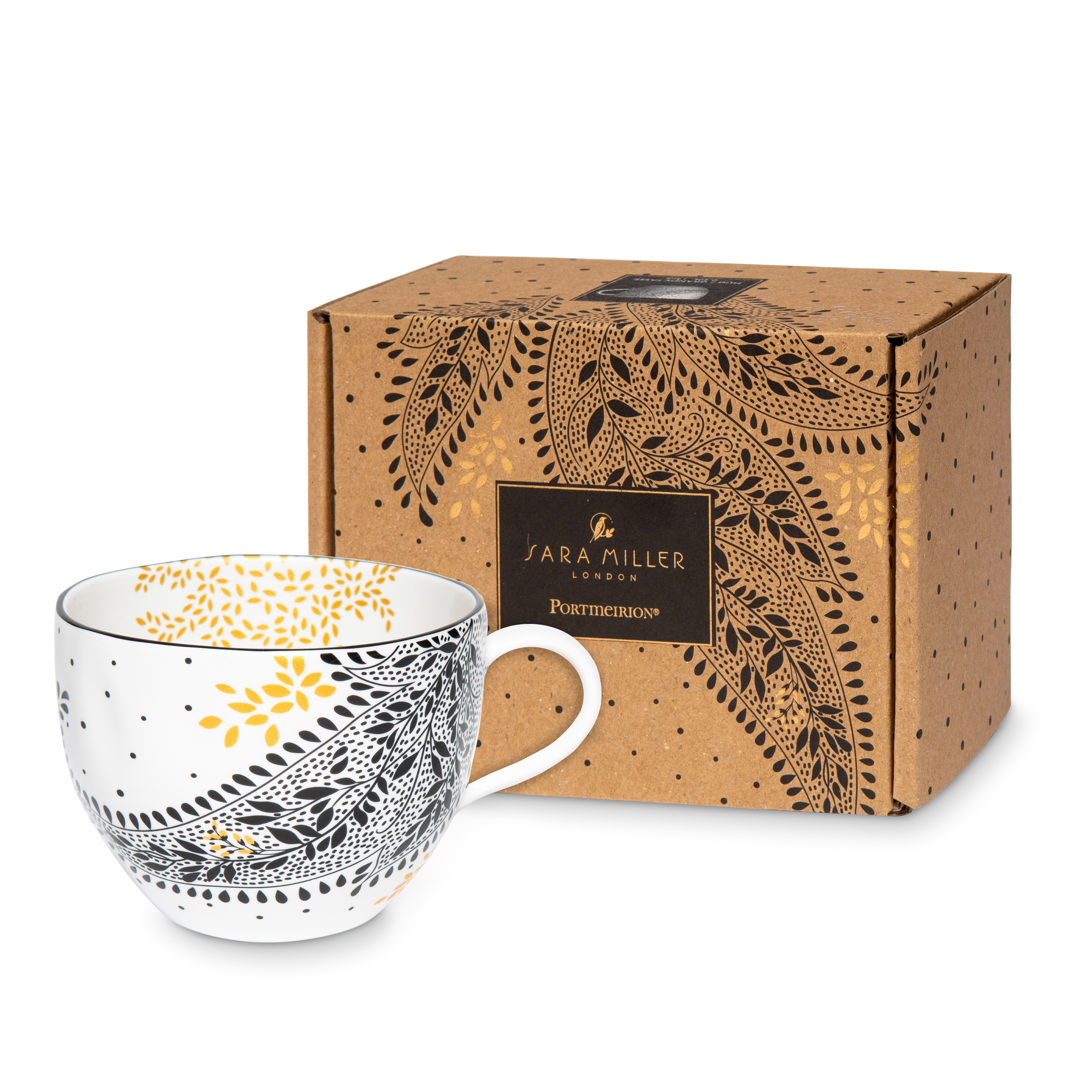 Sara Miller Artisanne Noir Mug, Paisley image number null